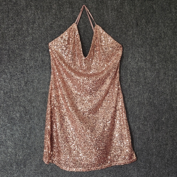 Victoria's Secret Pink Sequin Slip Mini Dress Sz XS - Picture 1 of 8